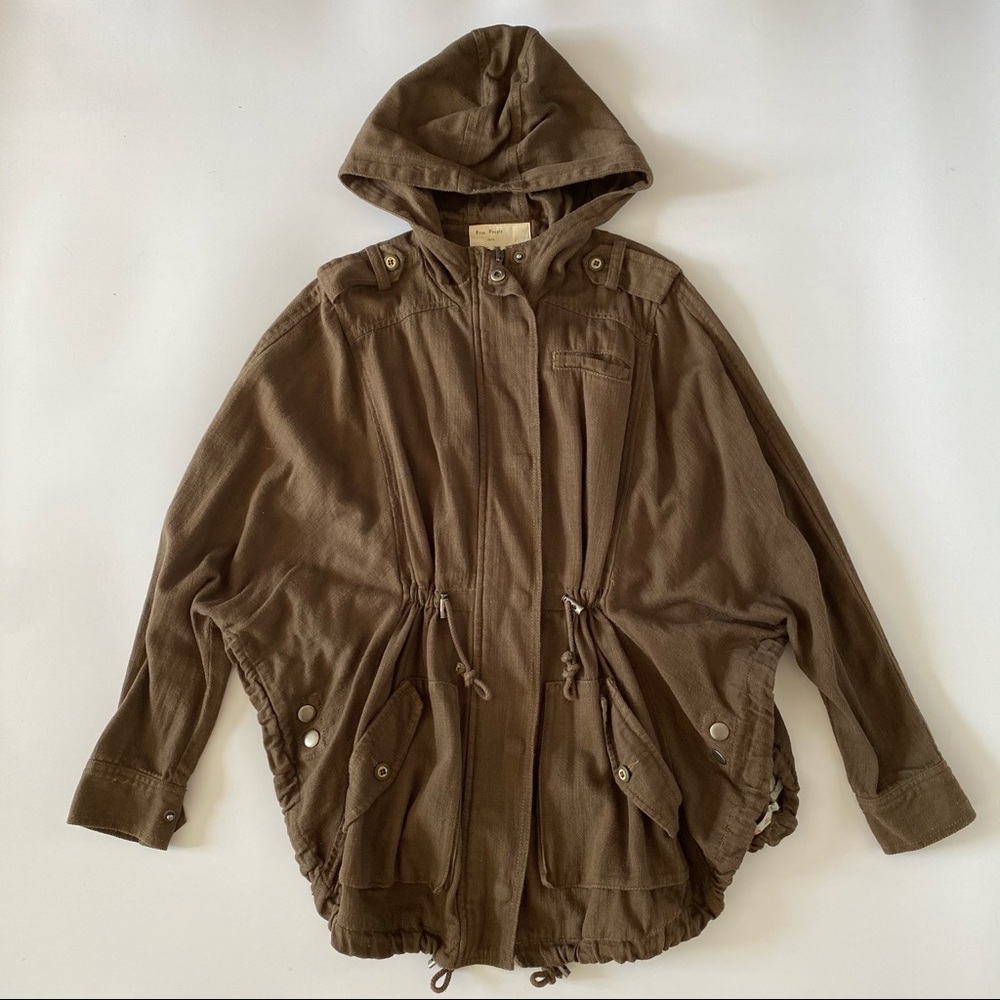 Free People Olive Utility Jacket w Hood